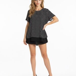Michael Kors Black and White Polka Dot Blouse